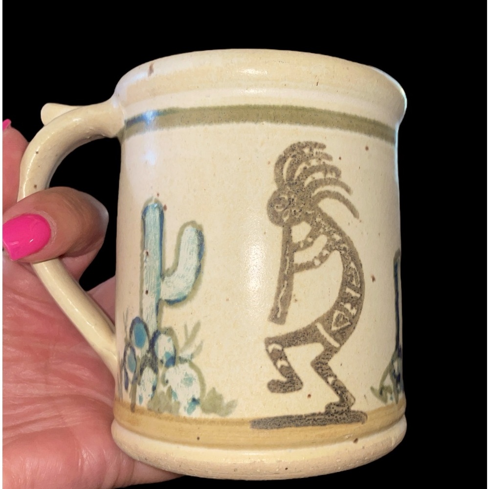 Pair of Dakota Stoneware Kokopelli and Cacti Design Mugs - Picture 3 of 9